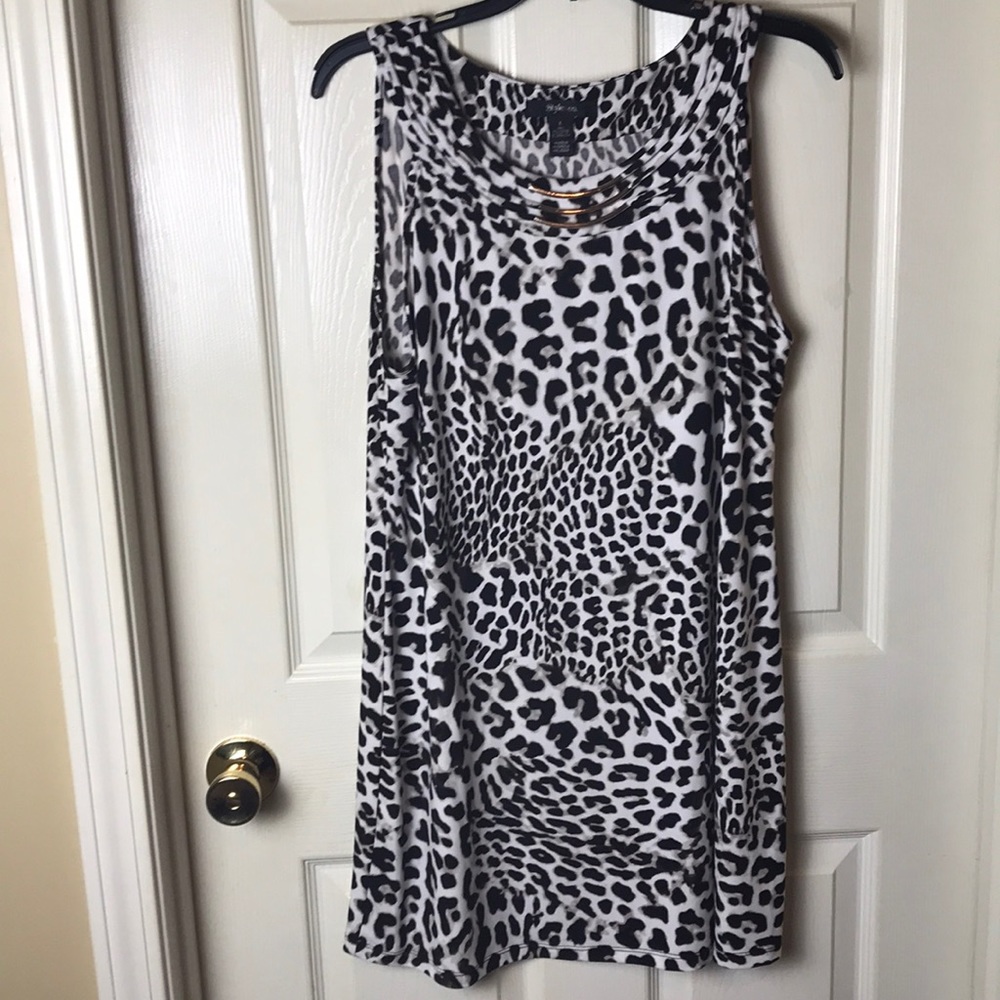 Style & Co Mini Dress Animal Print Party Large